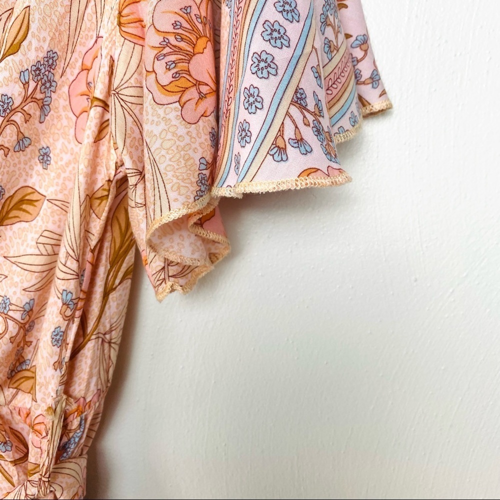 Shein Floral Multi Colors Rompers. Pink Blue Brown. Sz L. - Picture 6 of 16